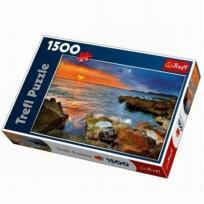Okładka książki Puzzle 1500 Wybrzeże Hiszpanii TREFL