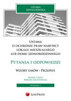 Okładka książki Ustawa o ochronie praw nabywcy  lokalu mieszkalnego lub domu jednorodzinnego  Pytania i odpowiedzi