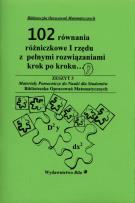 Okładka książki 102 równania różniczkowe I rzędu