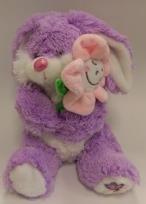 Opakowanie Króliczek z kwiatkiem maskotka pluszowa 20 cm fioletowa