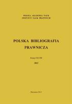 Opakowanie Polska Bibliografia Prawnicza Zeszyt XLVIII