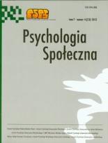 Opakowanie Psychologia Społeczna tom 7 nr 4 (23) 2012