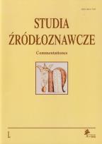 Opakowanie Studia Źródłoznawcze Commentationes
