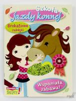 Okładka książki Szkoła jazdy konnej brokatowe naklejki