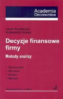 Okładka książki Decyzje finansowe firmy. Metody analizy