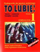 Okładka książki J.polski GIM 1 To Lubię podr WE