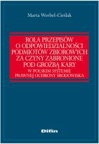 Okładka książki Rola przepisów o odpowiedzialności podmiotów zbiorowych za czyny zabronione pod groźbą kary