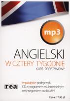 Okładka książki W 4 tygodnie  angielski biały mp3 REA