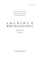 Opakowanie Archiwum kryminologii T XXVIII
