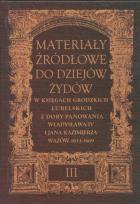 Opakowanie Materiały źródłowe do dziejów Żydów t 3