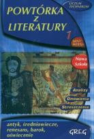 Okładka książki Powtórka z literatury 1 Antyk Średniowiecze Renesans Barok Oświecenie