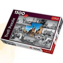 Okładka książki Puzzle 1500 Kraków kolaż TREFL