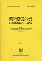 Opakowanie Ruch prawniczy ekonomiczny i socjologiczny 76/2014 Zeszyt 1