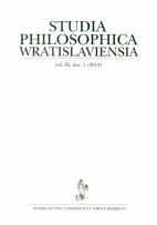 Opakowanie Studia Philosophica Wwratislaviensia 1/2014