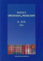 Opakowanie Między oryginałem a przekładem R. XIX 2013
