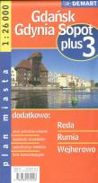 Okładka książki Plan Miasta Gdańsk, Gdynia, Sopot 1:26 000 DEMART