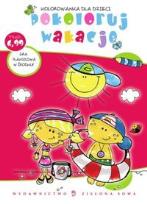 Okładka książki Pokoloruj wakacje.  Kolorowanka dla dzieci