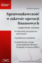 Okładka książki Sprawozdawczość w zakresie operacji finansowych