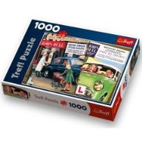Okładka książki Puzzle 1000 Plakaty w stylu vintage TREFL