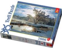 Okładka książki Puzzle 2000 Poranek nad jeziorem TREFL