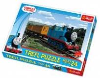 Okładka książki Puzzle 24 maxi Uśmiechnięta lokomotywa TREFL