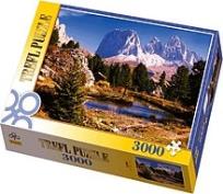 Okładka książki Puzzle 3000 Jeziorko w Dolomitach TREFL