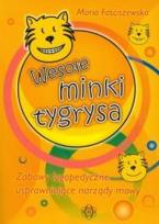 Okładka książki Wesołe minki tygrysa Zabawy logopedyczne HARMONIA