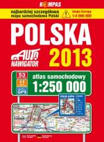 Okładka książki Atlas samochodowy 1:250 000 Polska 2013