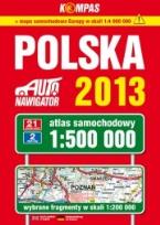 Okładka książki Atlas samochodowy 1:500 000  Polska 2013
