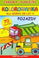 Okładka książki Kolorowanka dla dzieci od lat 3. Pojazdy + naklejki