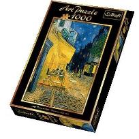 Okładka książki Puzzle 1000 Art Kawiarniany taras nocą TREFL