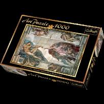 Okładka książki Puzzle 1000 Art Stworzenie Adama TREFL