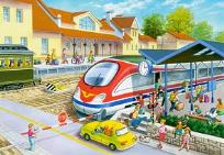 Okładka książki Puzzle 40 maxi - Na stacji kolejowej CASTOR