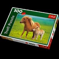 Okładka książki Puzzle 500 Kucyki na łące TREFL