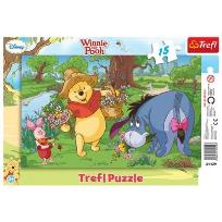 Okładka książki Puzzle ramkowe 15 Kubuś i Przyj. Zbier.kwiat TREFL