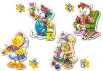 Okładka książki Puzzle x 4 - Zwierzęta i ich wolny czas CASTOR