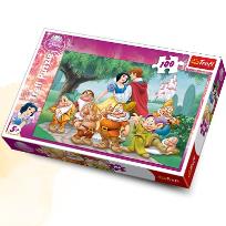 Okładka książki Puzzle 100 Królewna Śnieżka Szczęśliwa para TREFL
