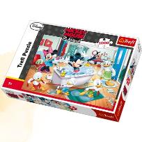 Okładka książki Puzzle 1000 Myszka Miki Super kąpiel TREFL