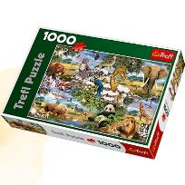 Okładka książki Puzzle 1000 Zwierzęta świata TREFL
