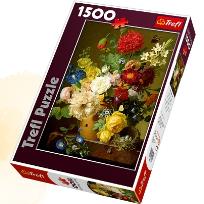 Okładka książki Puzzle 1500 Martwa natura z kwiatami TREFL