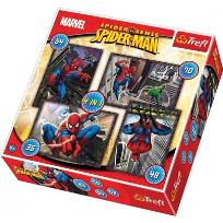 Okładka książki Puzzle 4w1 Spiderman TREFL