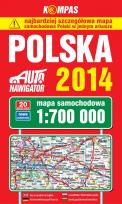 Okładka książki Polska Mapa Samochodowa 1:700 000 Wyd. 2014