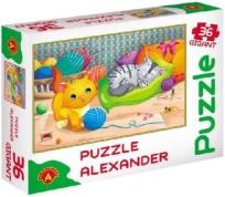 Okładka książki Puzzle 36 - Gigant. Małe kotki ALEX