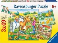 Okładka książki Puzzle 3X49 Zwierzęta na farmie