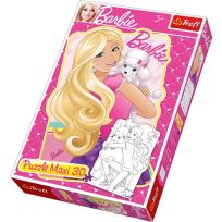 Opakowanie Puzzle konturowe 30 maxi Przygody Barbie TREFL