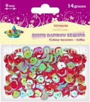 Okładka książki Dodatek dekoracyjny Titanum cekiny malinowe 14g