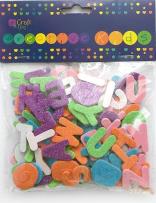 Okładka książki Naklejki z pianki  litery brokat 120 szt