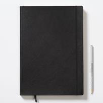 Opakowanie Notes Master gładki czarny skórzany w etui