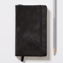 Opakowanie Notes Pocket w linie czarny skórzany w etui