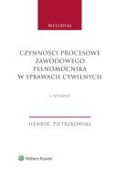 Okładka książki Czynności procesowe zawodowego pełnomocnika w sprawach cywilnych